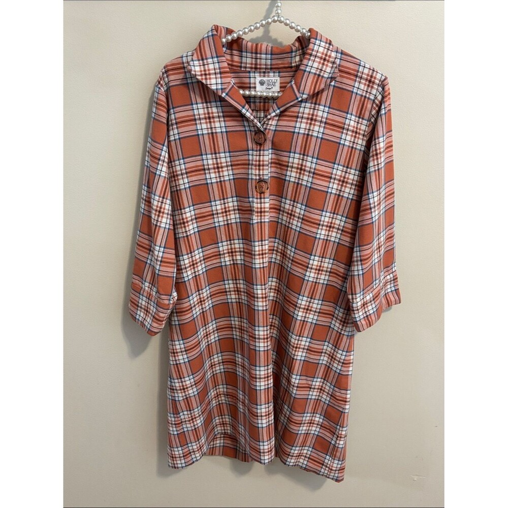 Holly Shae Plaid Button-Front dress size s/m